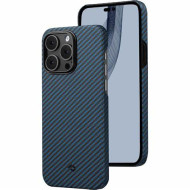 Étui Pitaka MagEZ Pro iPhone15 Pro Max NOIR-BLEU Twill 1500D