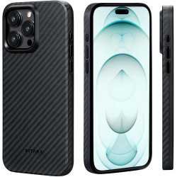 Étui Pitaka MagEZ Pro iPhone15 Pro Max Noir Twill 1500D