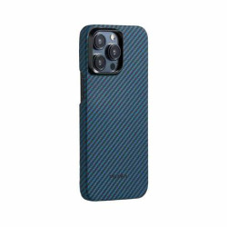 Étui Pitaka MagEZ Pro iPhone 15 Pro NOIR-BLEU Twill 1500D